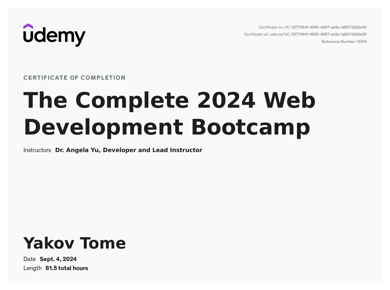 The Complete 2024 Web Development Bootcamp